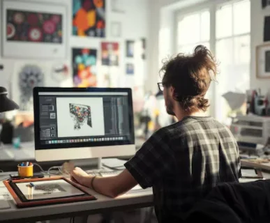 creative graphic designer working computer while designing product aig42 31965 533096